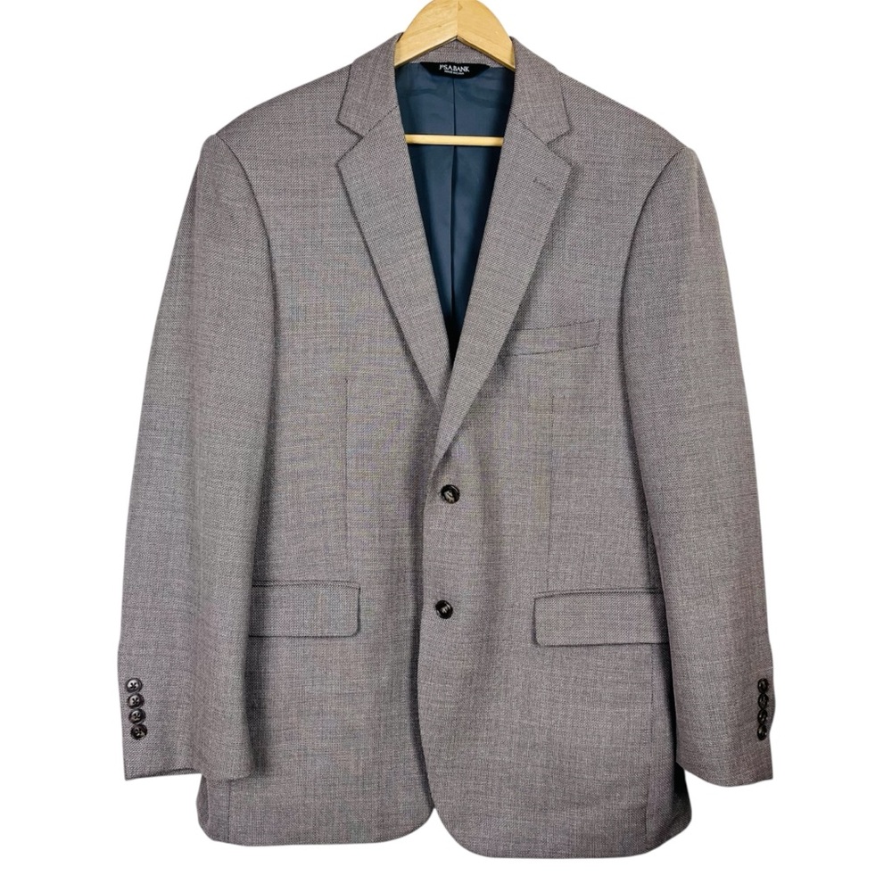 Jos. A. Bank Men's Traveler Wool Blazer 42R Textured Tailored Fit Jacket Brown